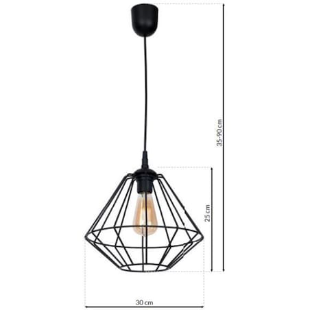 LAMPA wisząca COLIN MLP4789 Milagro metalowa OPRAWA druciana klatka ZWIS industrialny czarny