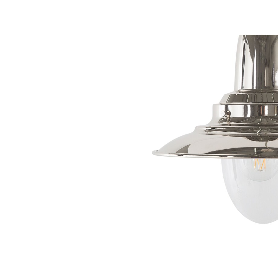 Lampa wisząca metalowa srebrna PINEGA