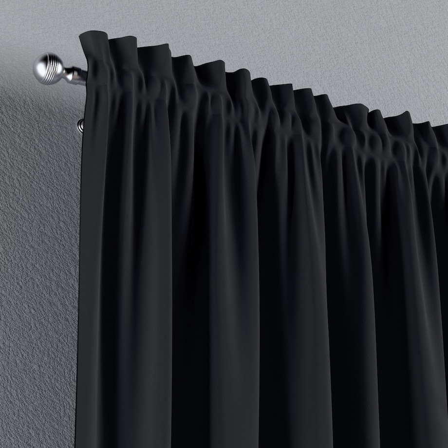 Zasłona na kanale z grzywką 1 szt. 130x245 czarny