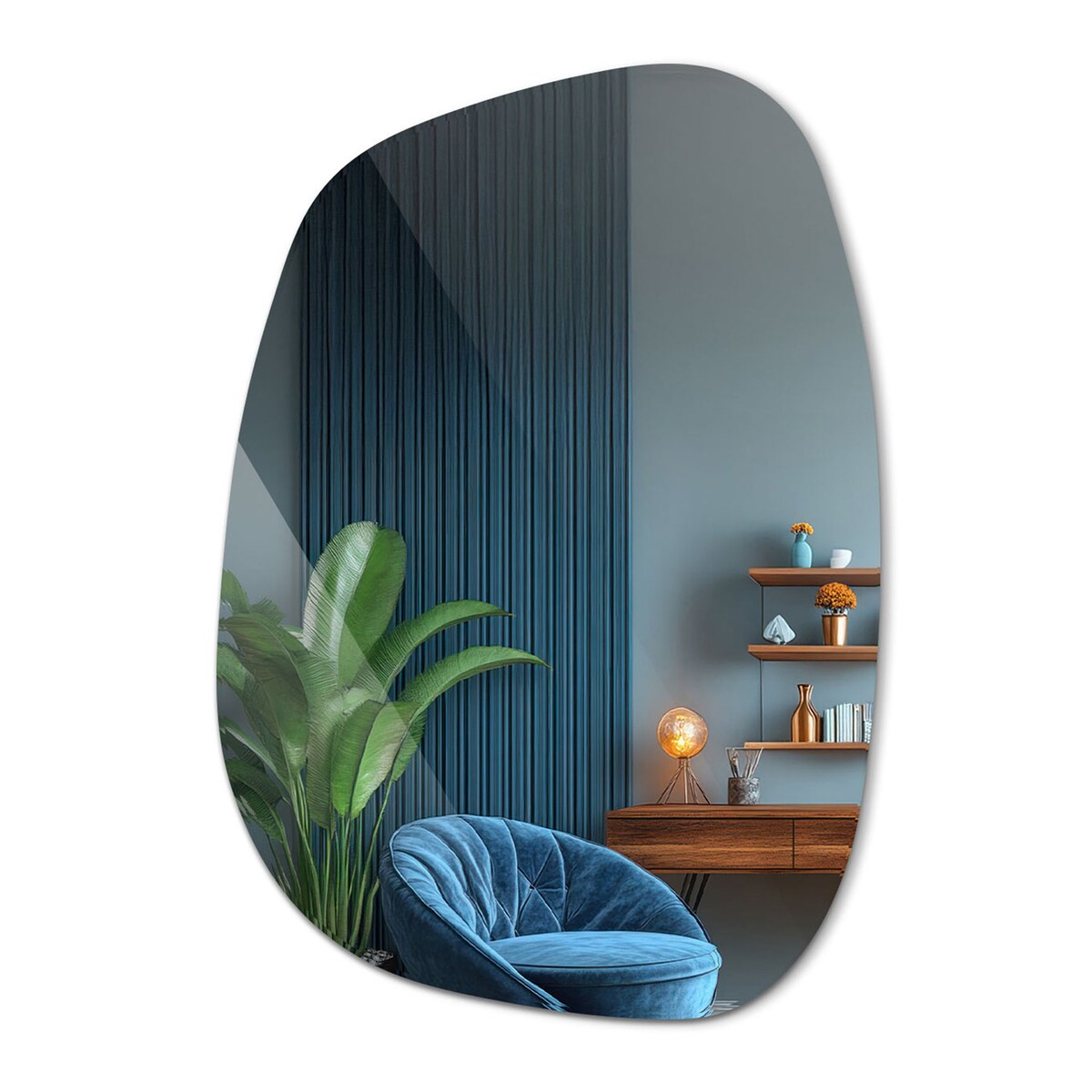 Lustro o nieregularnym kształcie - 67,9x47 cm