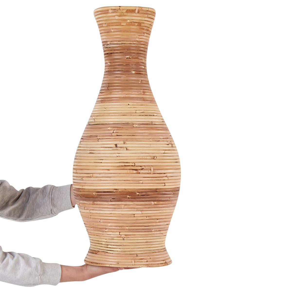 Wazon dekoracyjny TRINISA Rattan 70 cm Naturalny