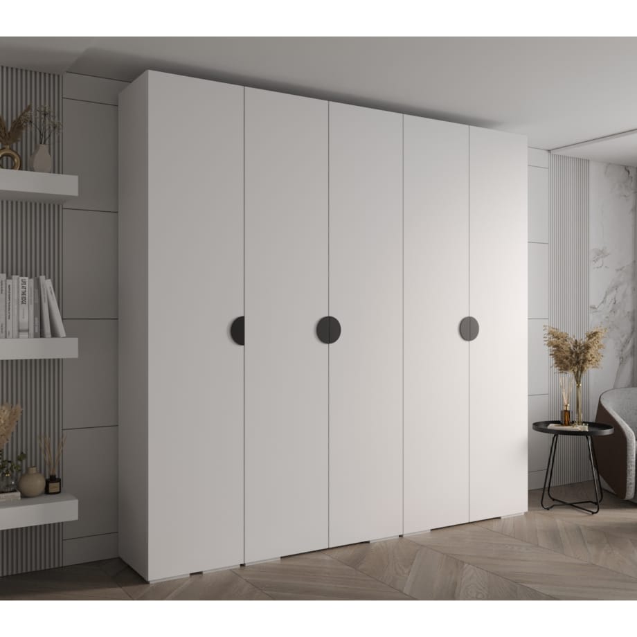 Szafa ubraniowa Garderoba INOVA 4 2,5SZ Biały+Czarny