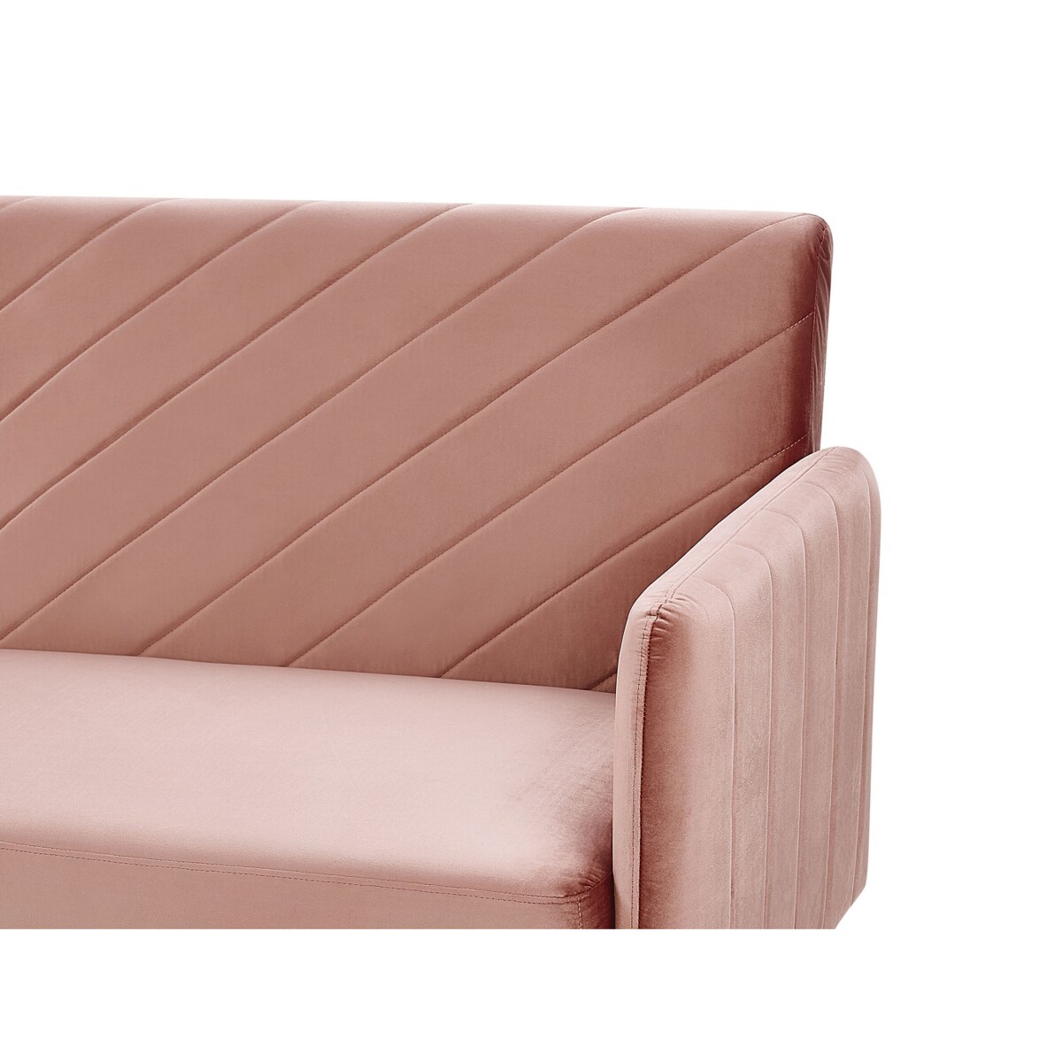 Sofa rozkładana welurowa różowa SENJA