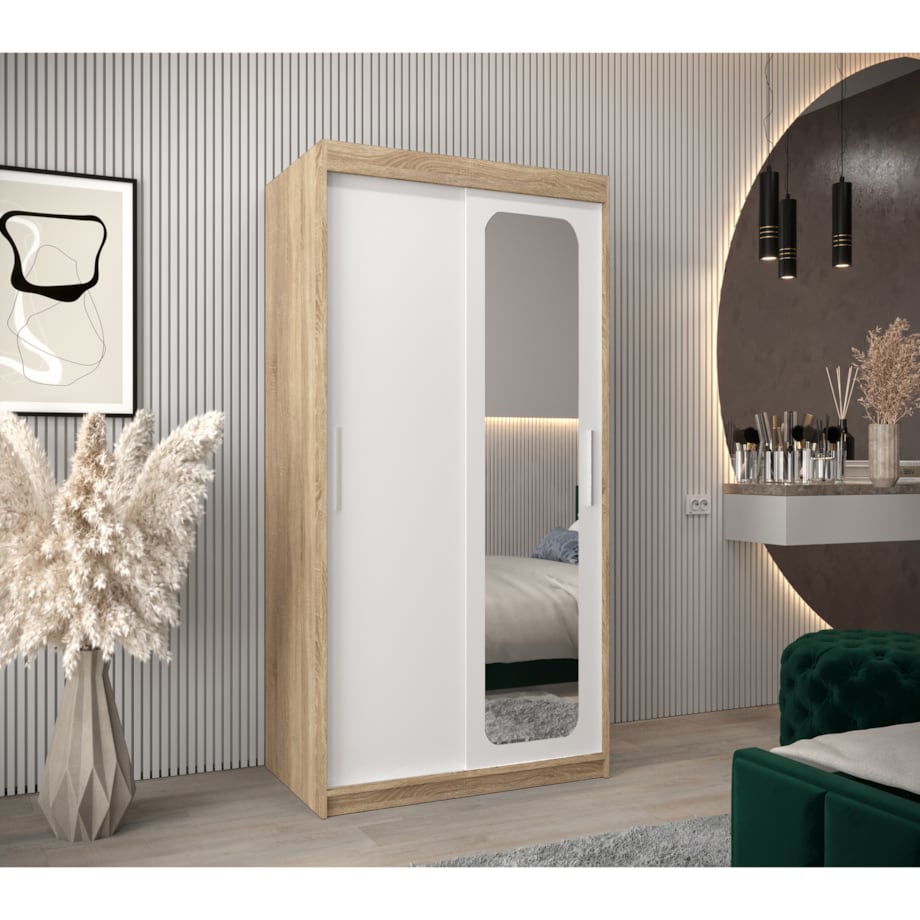 Szafa przesuwna Garderoba PROMO T2 100 sonoma/biały