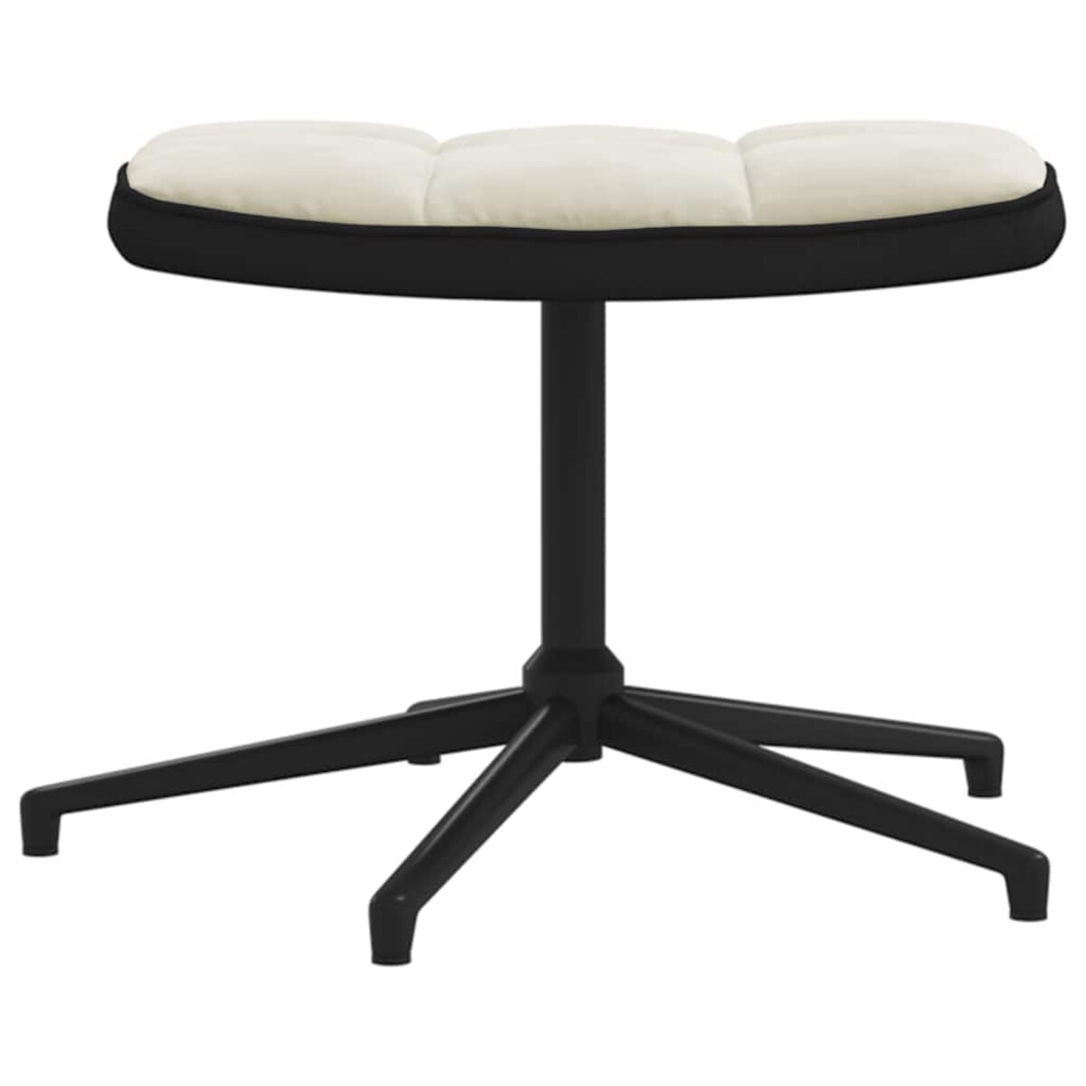 vidaXL Fotel z podnóżkiem, kremowy, aksamit i PVC