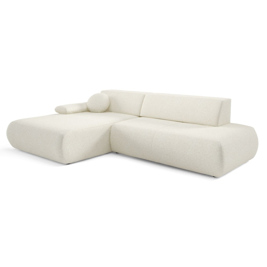 Narożnik rozkładany PENTI z pojemnikiem na pościel, lewy, ecru