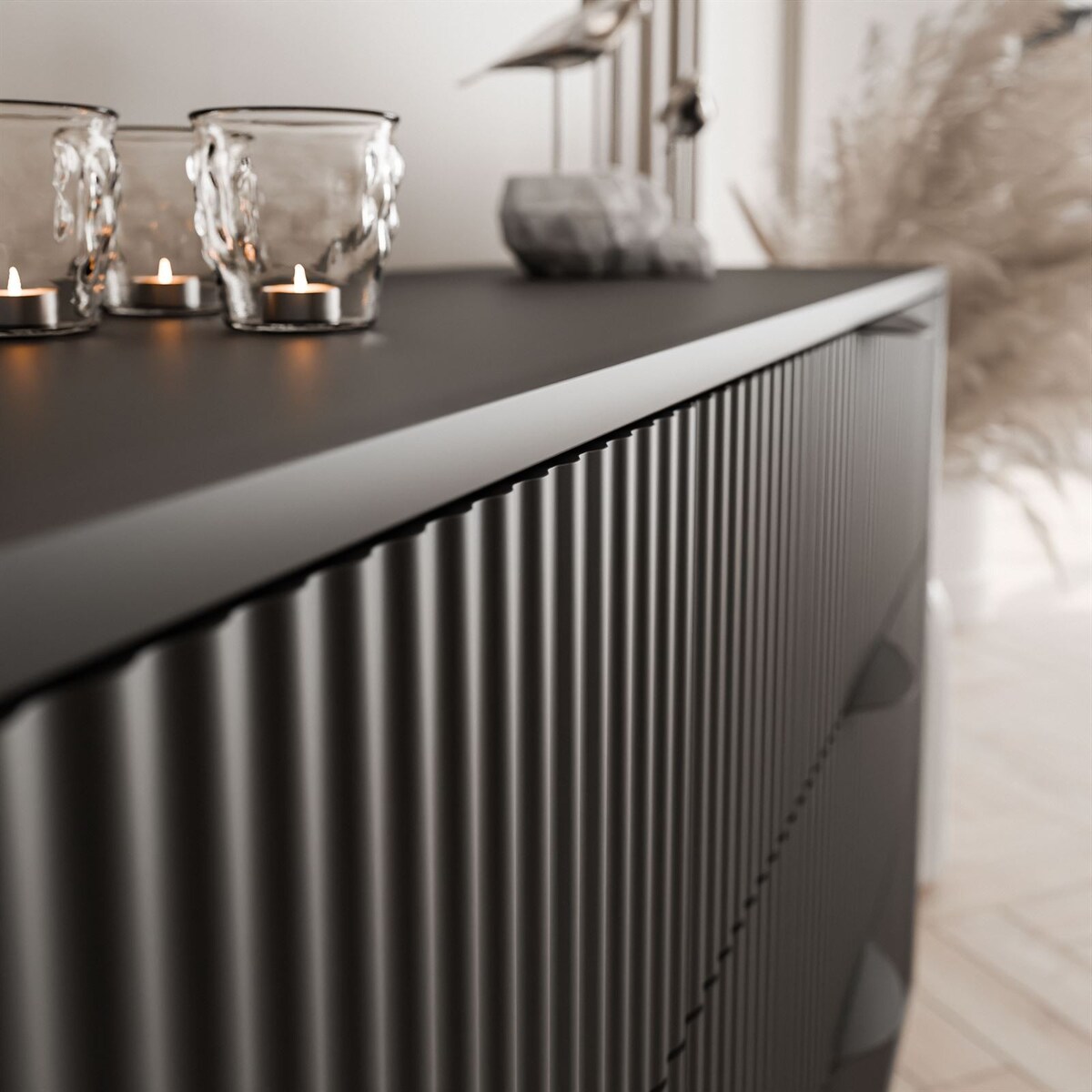 Szafka RTV SCARLETT 2D 163 cm na nóżkach czarna