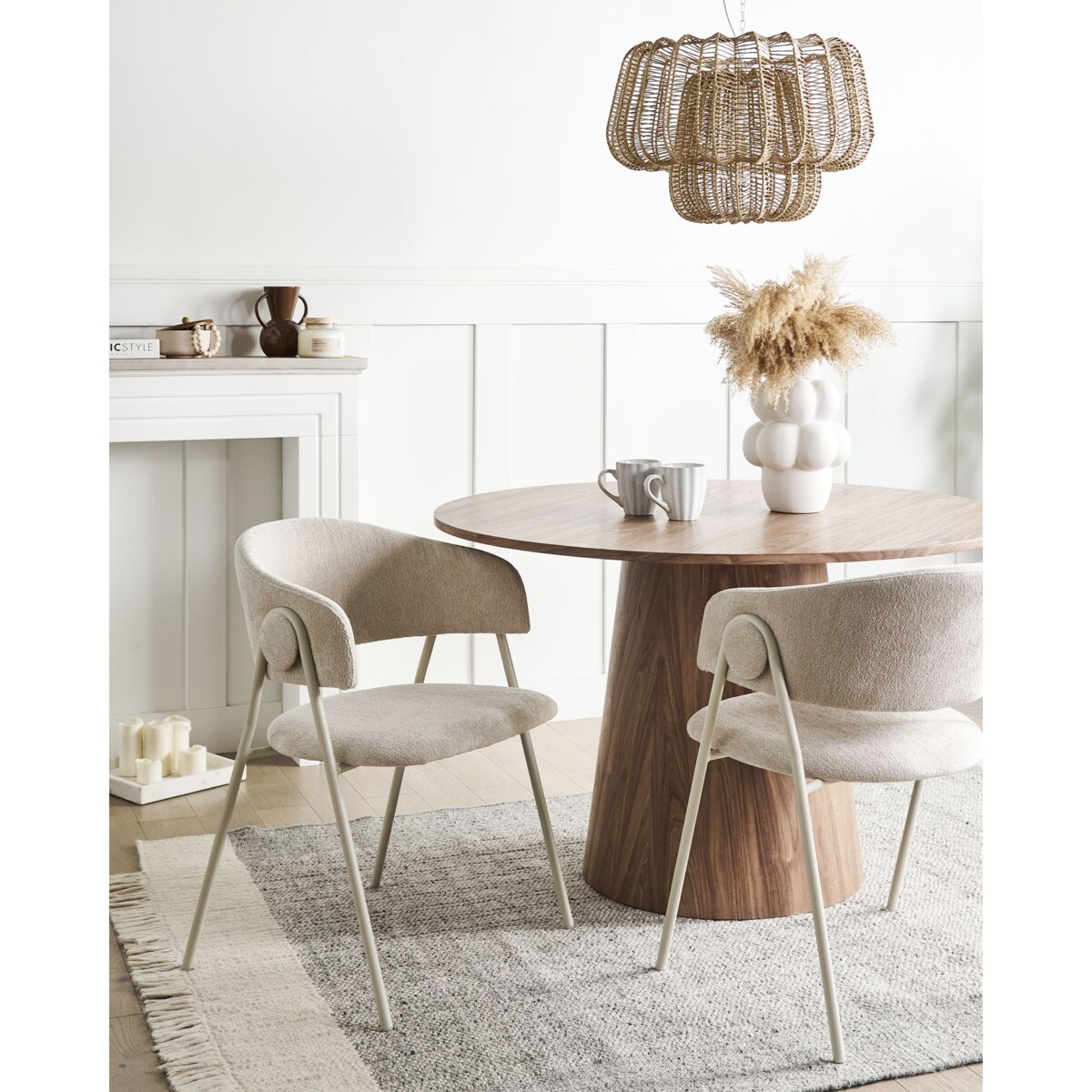 Zestaw 2 krzeseł do jadalni ALANSON Szenil Jasnobeżowy