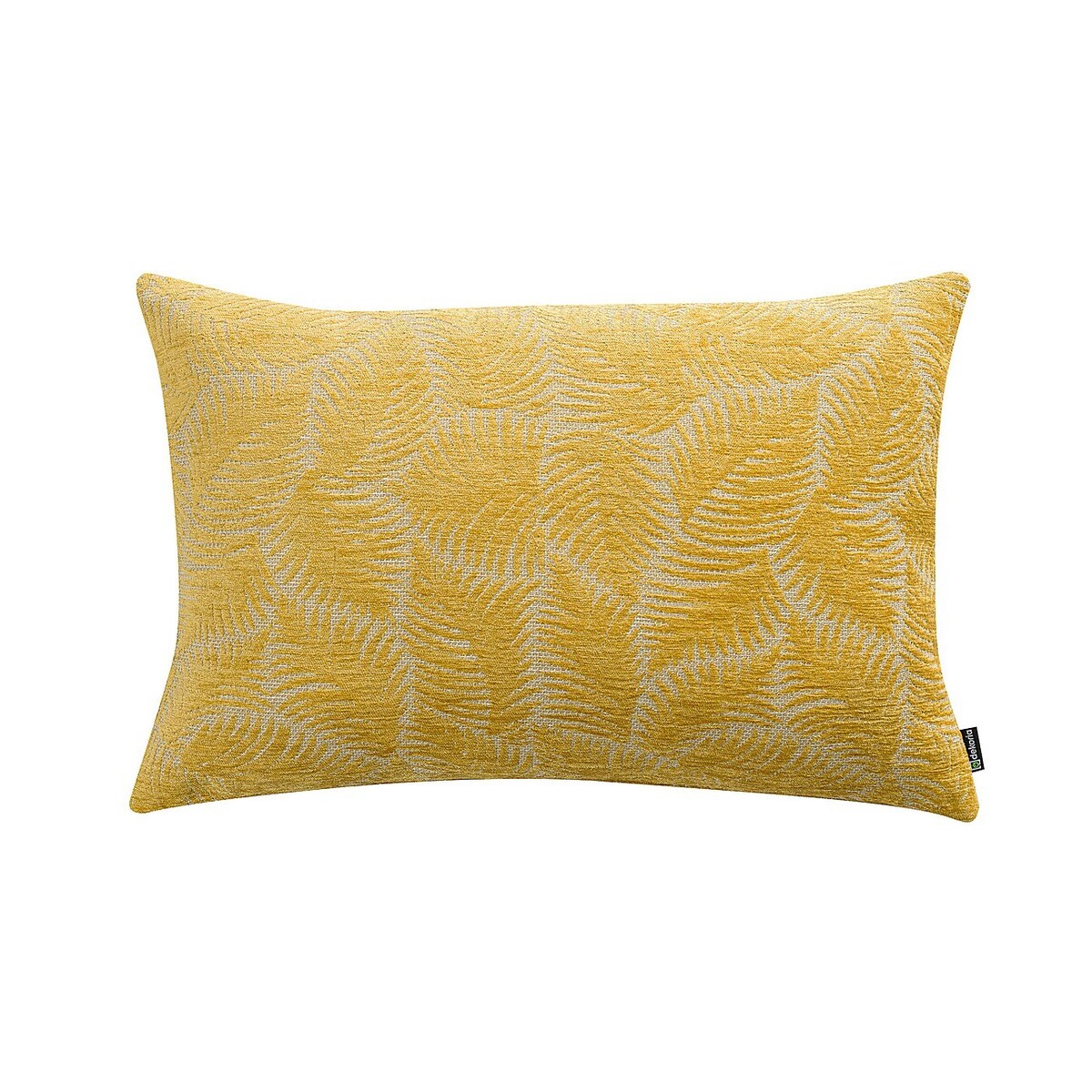 Poszewka Kinga na poduszkę prostokątną 47x28 miodowe liście paproci na beżowym tle
