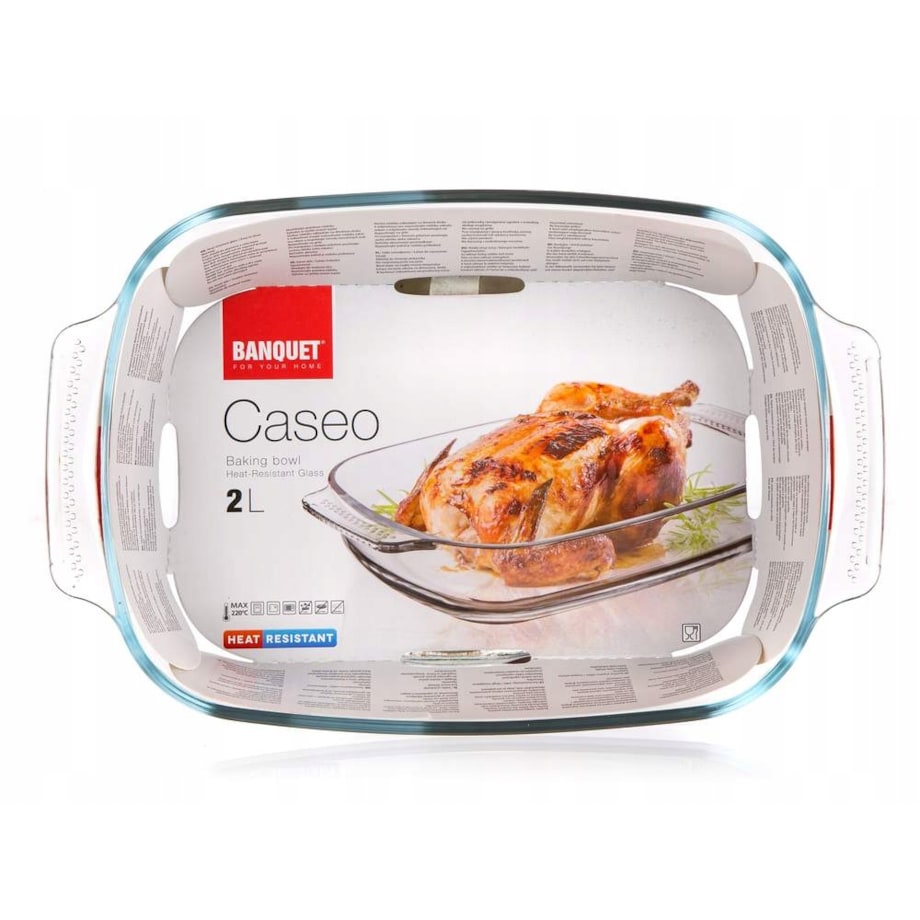 SZKLANE NACZYNIE DO PIECZENIA ŻAROODPORNE 2 L zapiekanki makaron jedzenie
