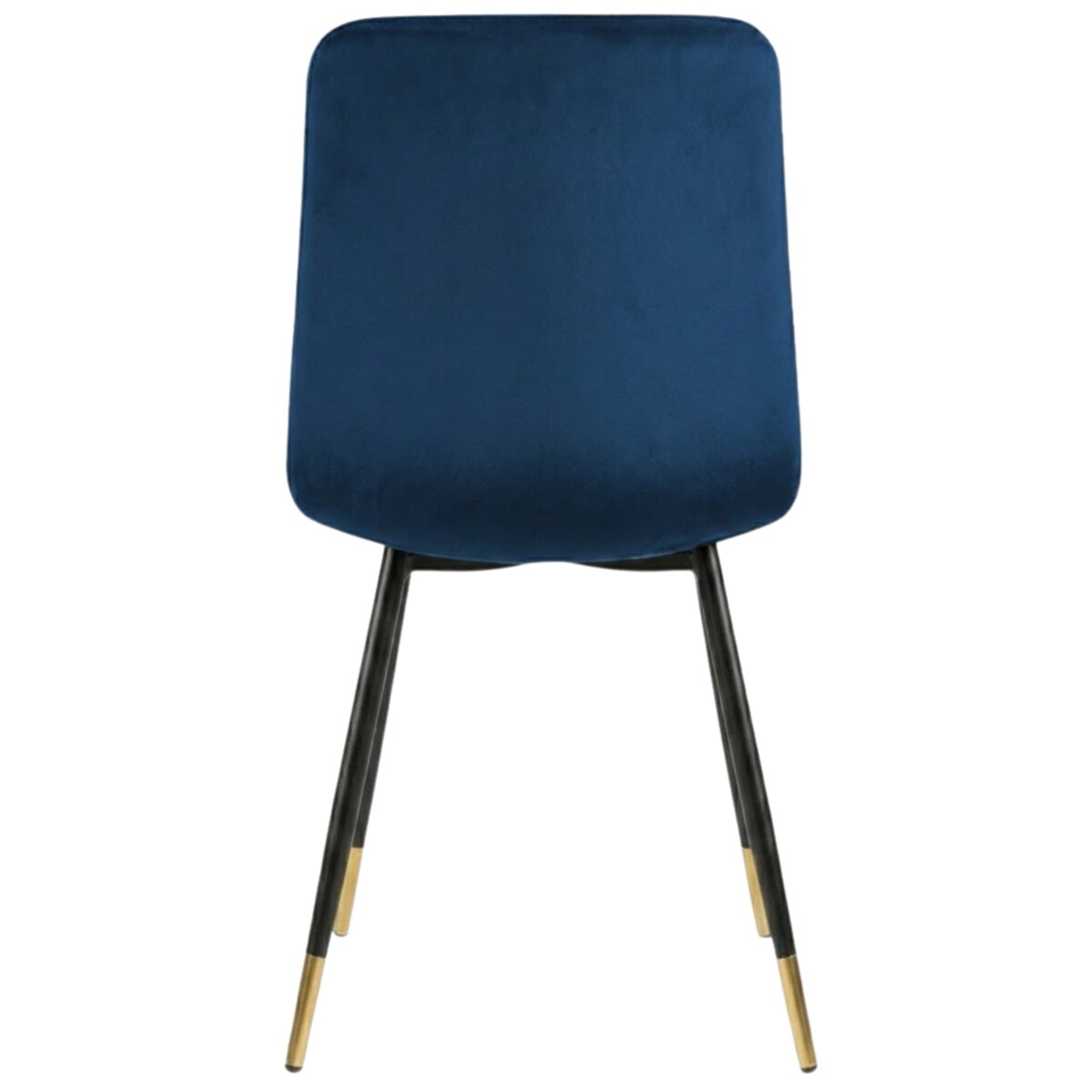 Krzesło do jadalni i salonu granatowy welur – nowoczesne krzesło na czarnych nogach