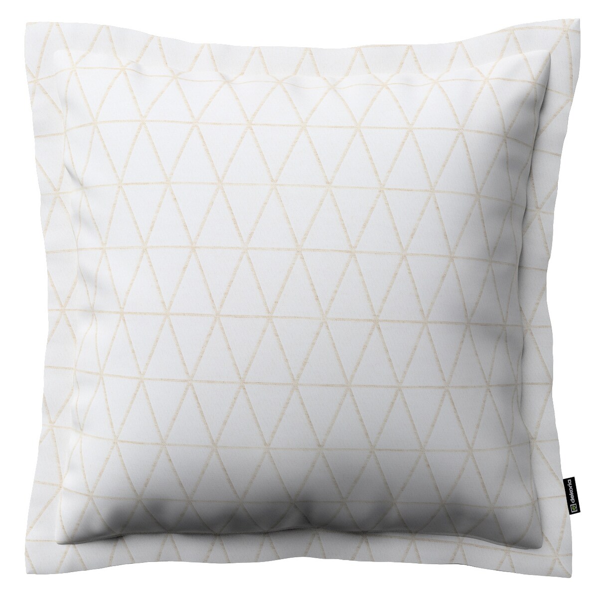 Poszewka Mona na poduszkę 45x45 beżowe trójkąty na kremowo-białym tle