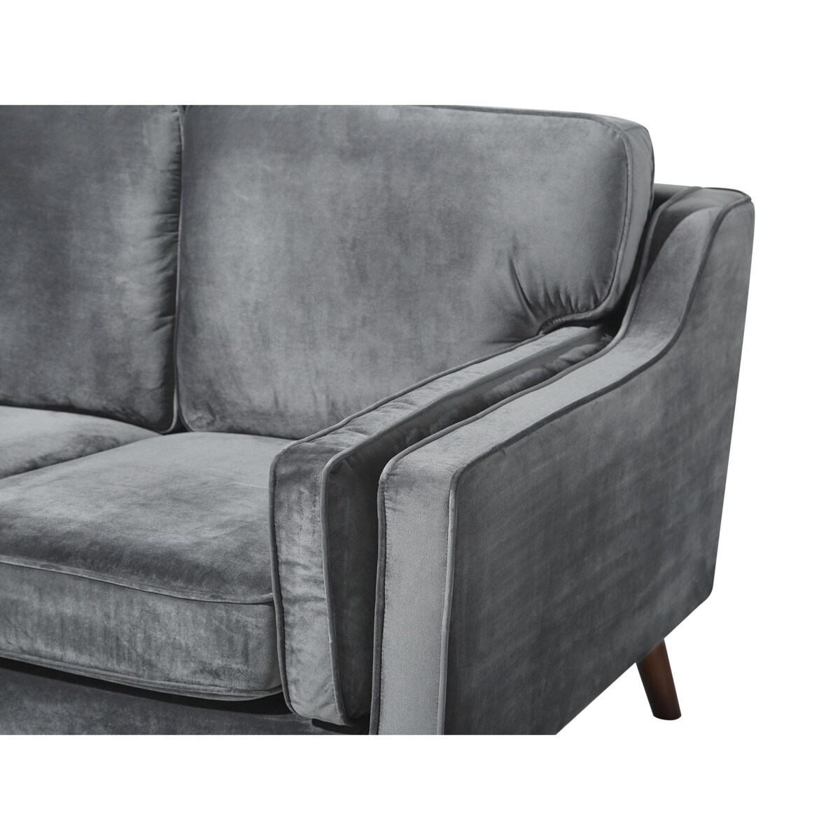 Sofa 3-osobowa welurowa ciemnoszara LOKKA