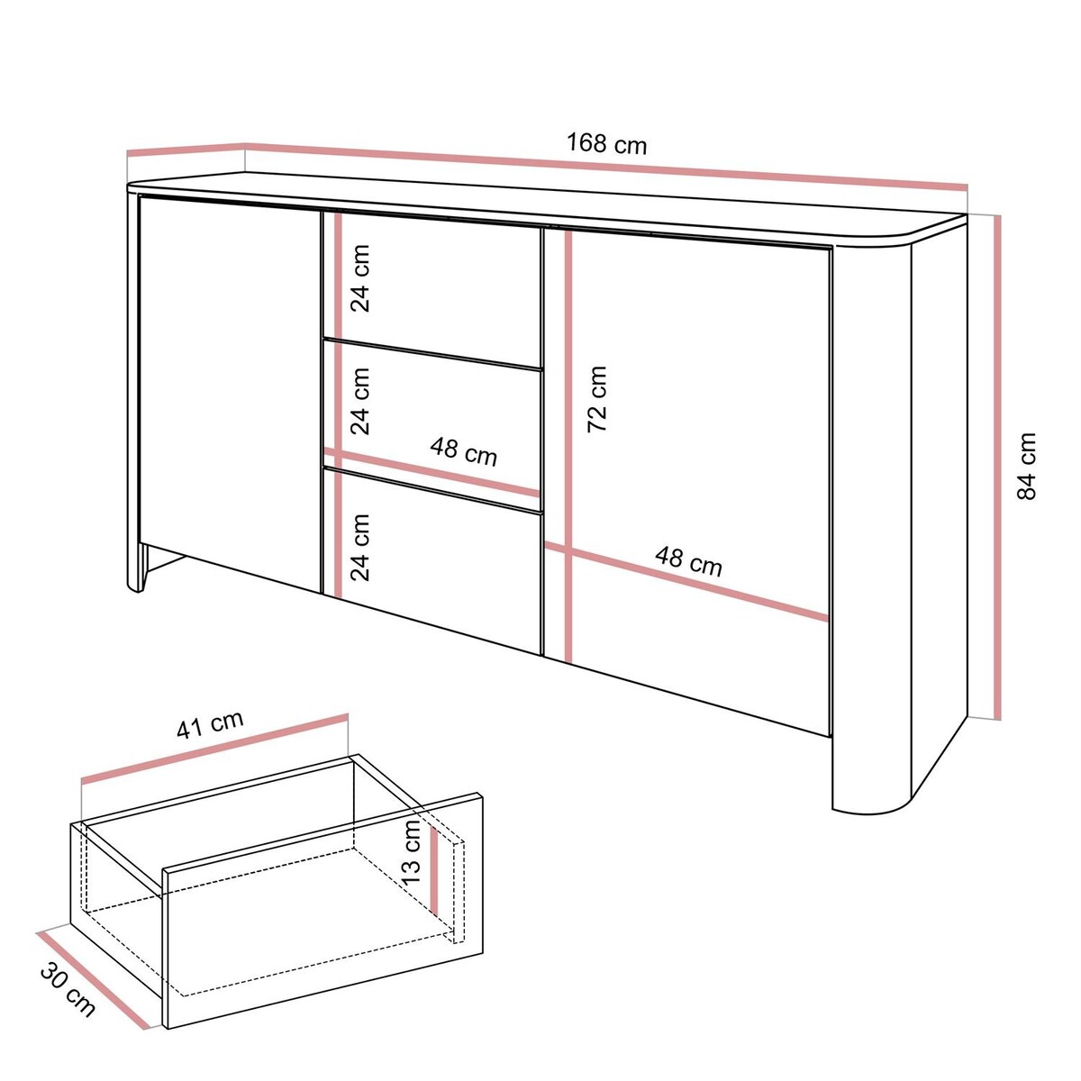Komoda z szufladami DESTINY KASZMIR KSZ-168, kaszmir
