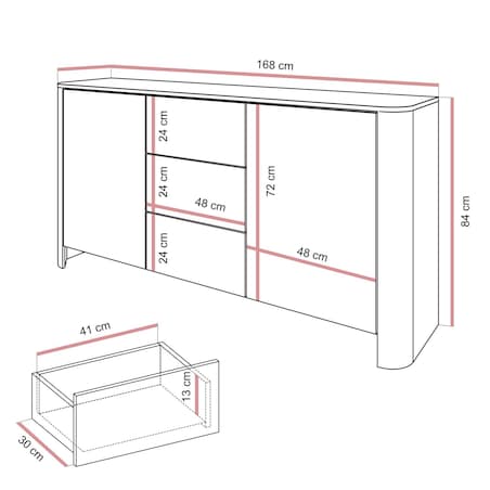 Komoda z szufladami DESTINY KASZMIR KSZ-168, kaszmir