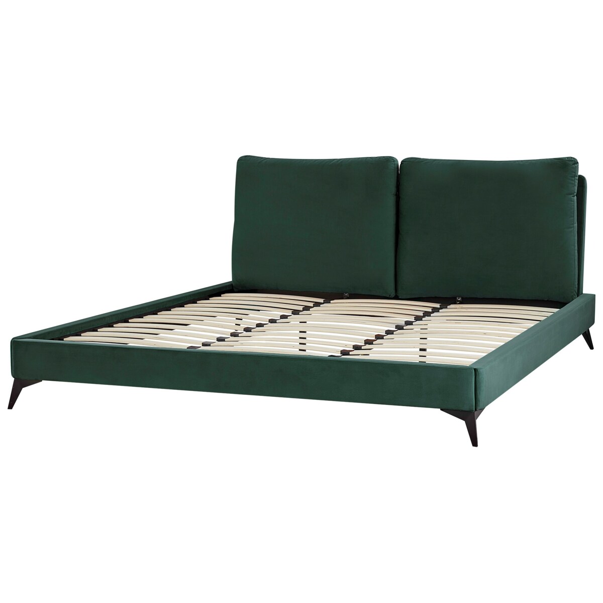 Łóżko welurowe 180 x 200 cm zielone MELLE