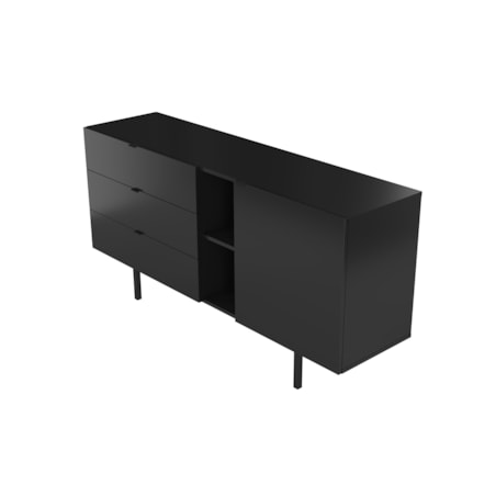 Czarna komoda z szufladami Skandica MYWAY / szer. 160 cm