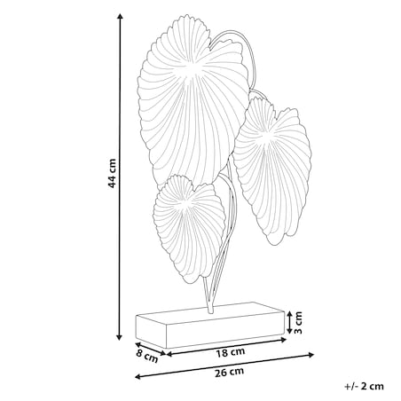 Figurka dekoracyjna Liść SODIUM Metal Lazurowy
