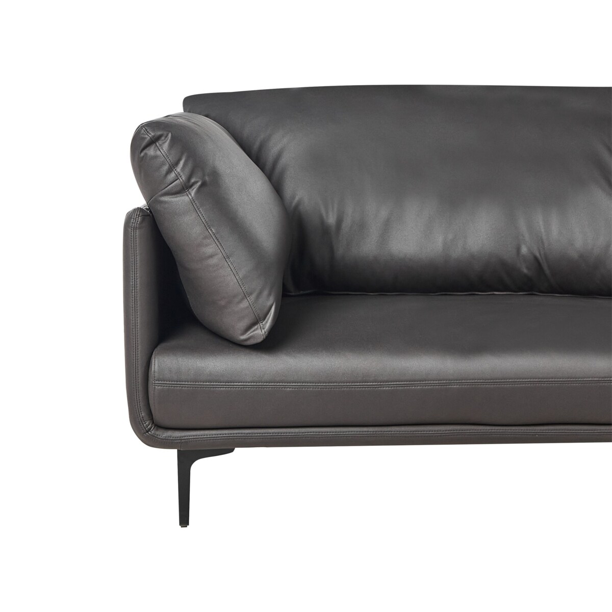 Sofa 3-osobowa ekoskóra czarna REVSNES