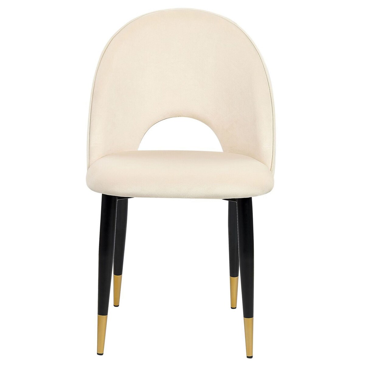 Zestaw 2 krzeseł do jadalni welurowy beżowy MAGALIA