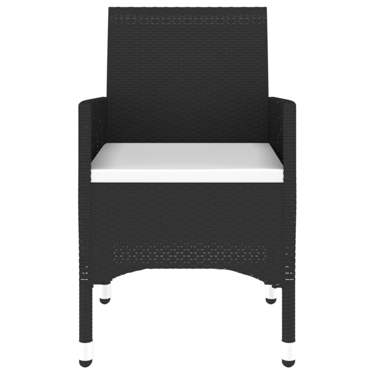 vidaXL 3-częściowy zestaw mebli ogrodowych, polirattan, czarny