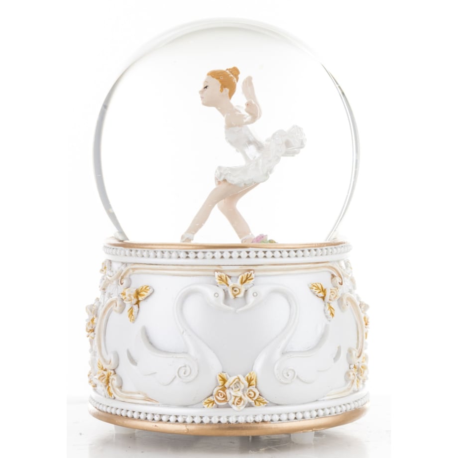 Szklana kula śnieżna z pozytywką 16x11x11 cm BALLERINA