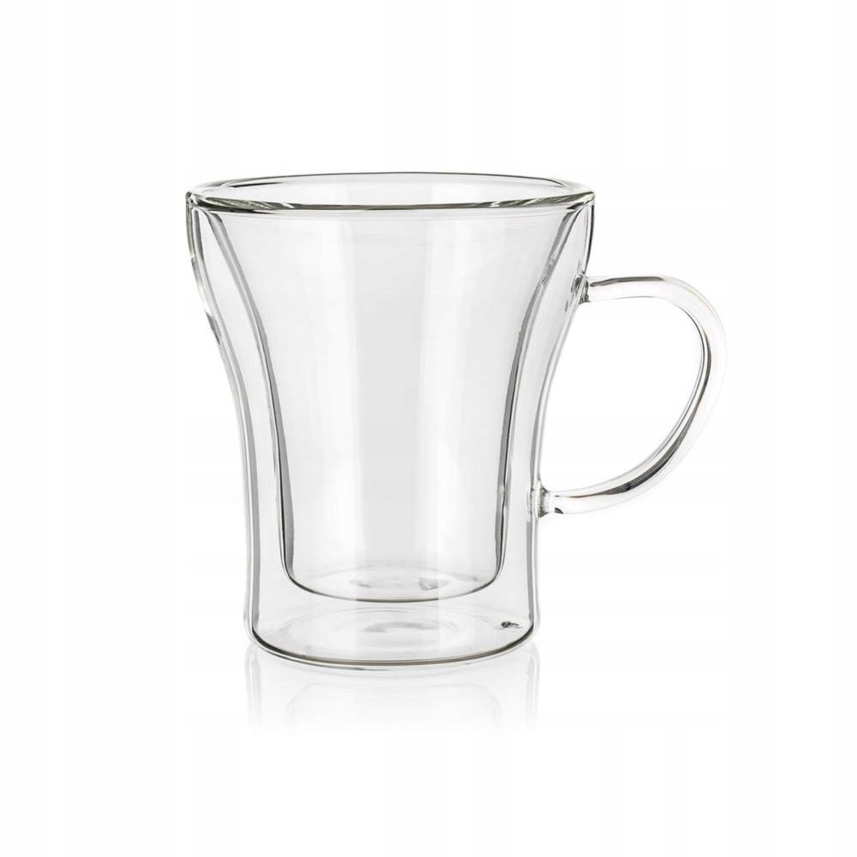 SZKLANKA Z UCHEM termiczna 200 ml podwójna ścianka na kawę herbatę zioła