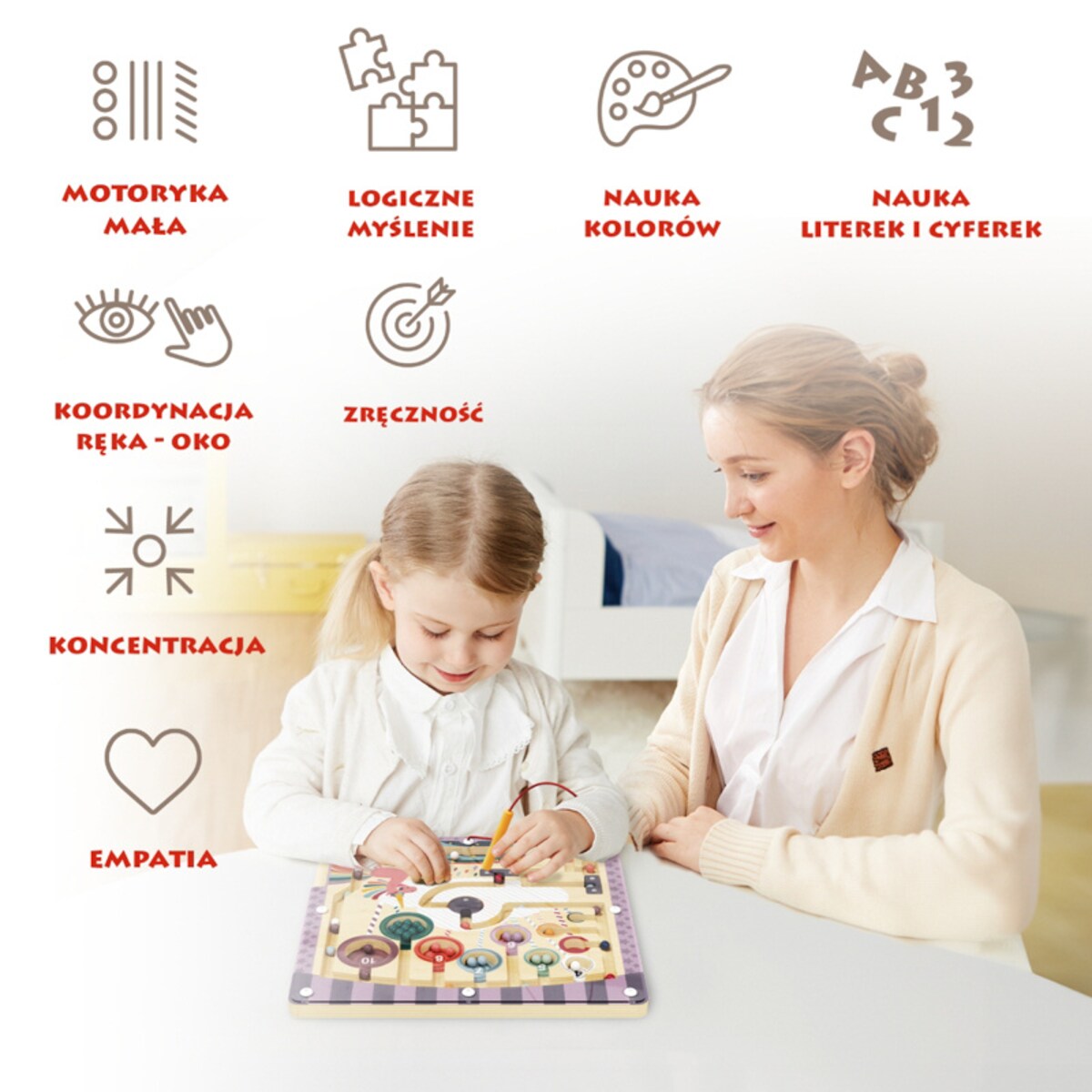 Fantastyczny jednorożec - zabawka magnetyczna dla dzieci z rysikiem 36 mies.+ Top Bright