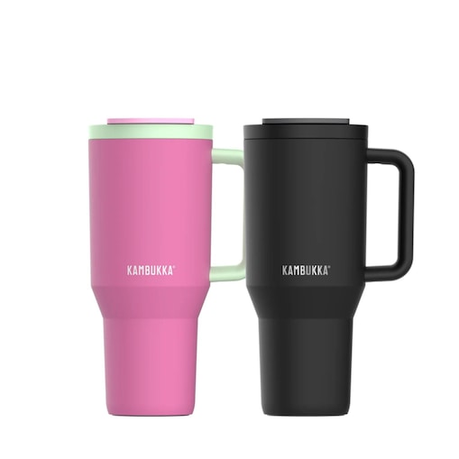 Kubek termiczny ze słomką 2 x Rio 950ml Zestaw Kambukka Blackberry Rio Night Rider + Bubblegum Mint