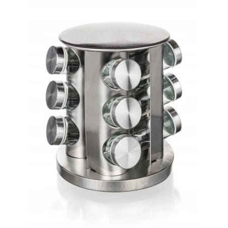 METALOWY PRZYPRAWNIK KOMPLET pojemniki na przyprawy prezent 85ml stojak