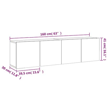 vidaXL Ścienne szafki TV, 2 szt., białe, 80x30x41 cm