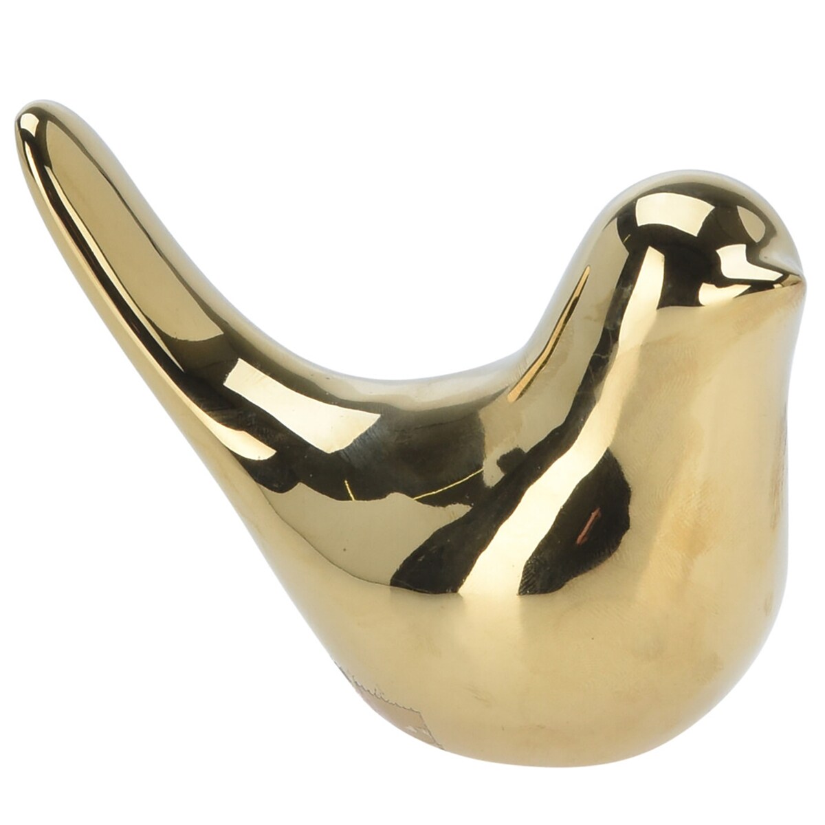 Szklany Ptaszek Dekoracyjny Świąteczny Złoty Ozdoba Na Stół 8 cm