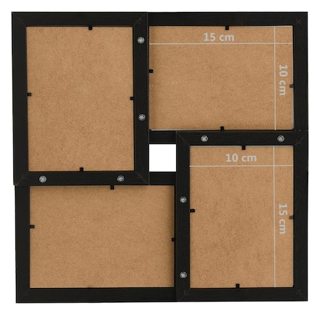 vidaXL Ramka na 4 zdjęcia 10x15 cm, czarna, MDF