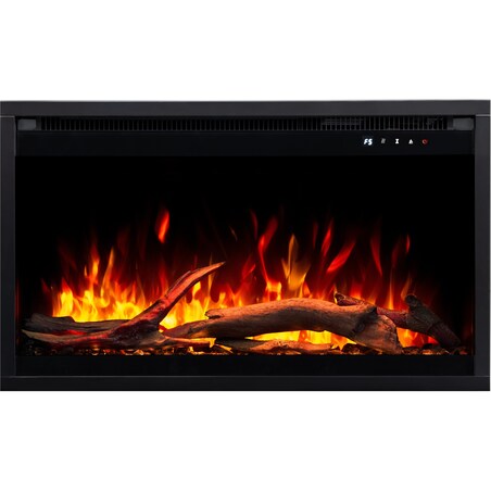 Wkład elektryczny AFLAMO 3D - do zabudowy - 90x45x20 cm - kominek LED z funkcją grzania 750/1500 W