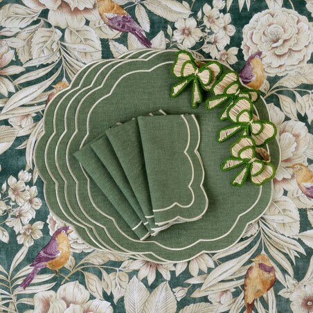 Haftowane podkładki Green Petali - 4 sztuki