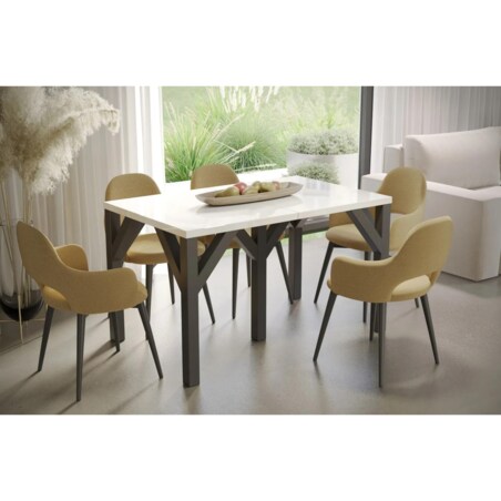 Stół rozkładany DUNAJ 130(350)x90 biały połysk