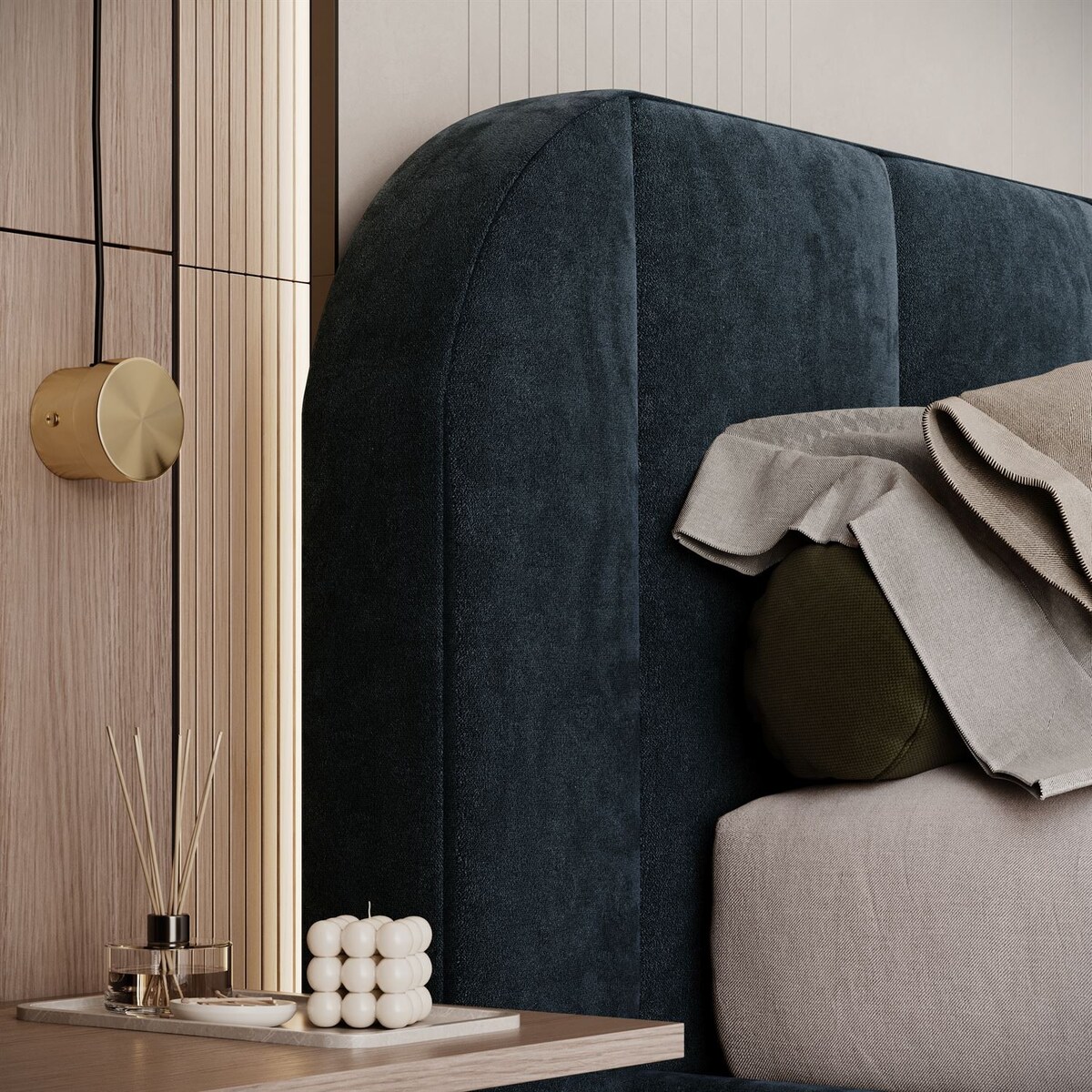 Łóżko tapicerowane AMARA, pojemnik, stelaż 32, 180x200, Royal Velvet  87233