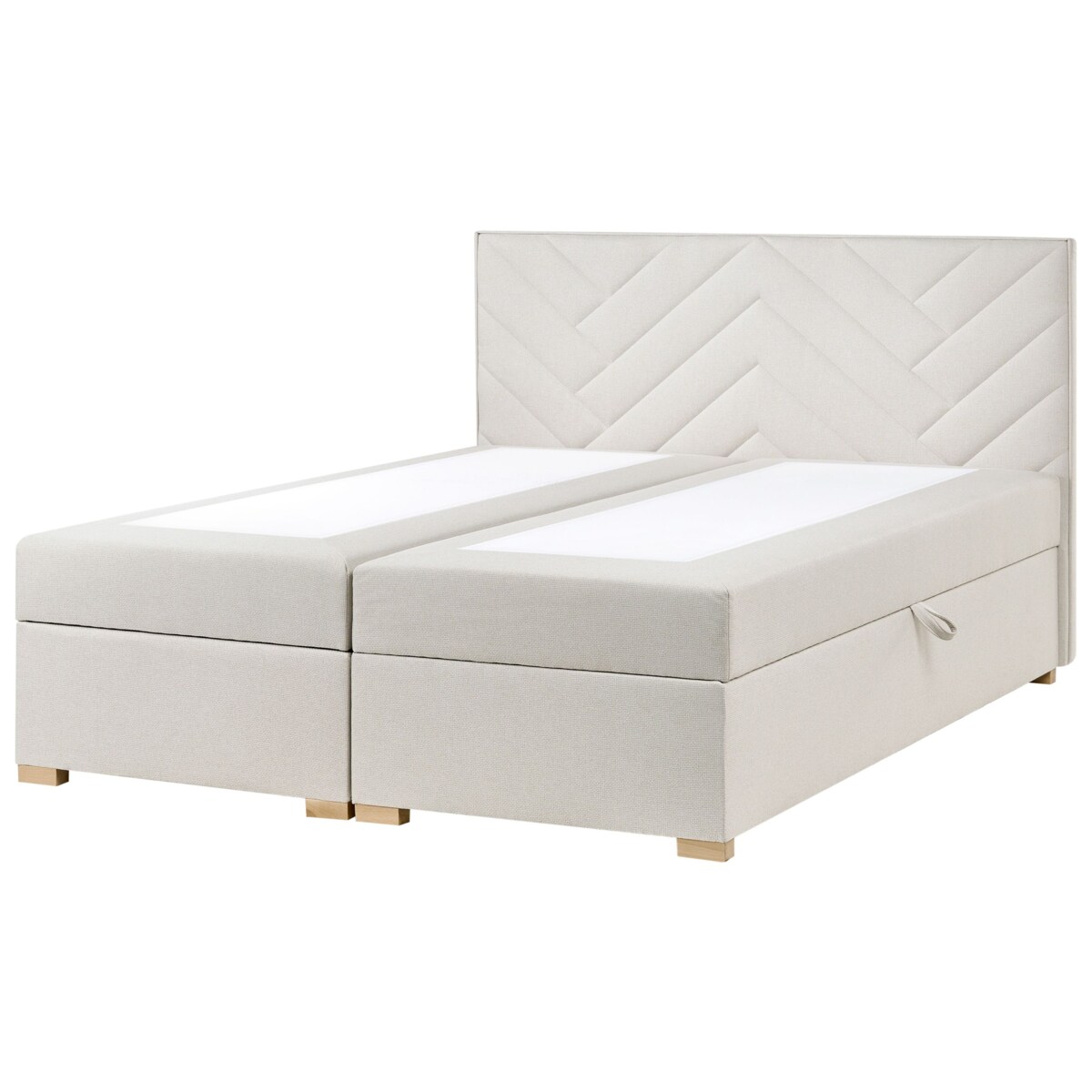 Łóżko kontynentalne z pojemnikiem ESQUIRE 180 x 200 cm Złamana biel