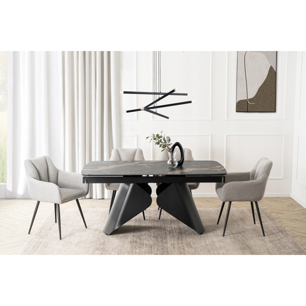 Krzesło Tapicerowane Do Salonu Jadalni Kuchenne Baranek Teddy Szary NAWARA