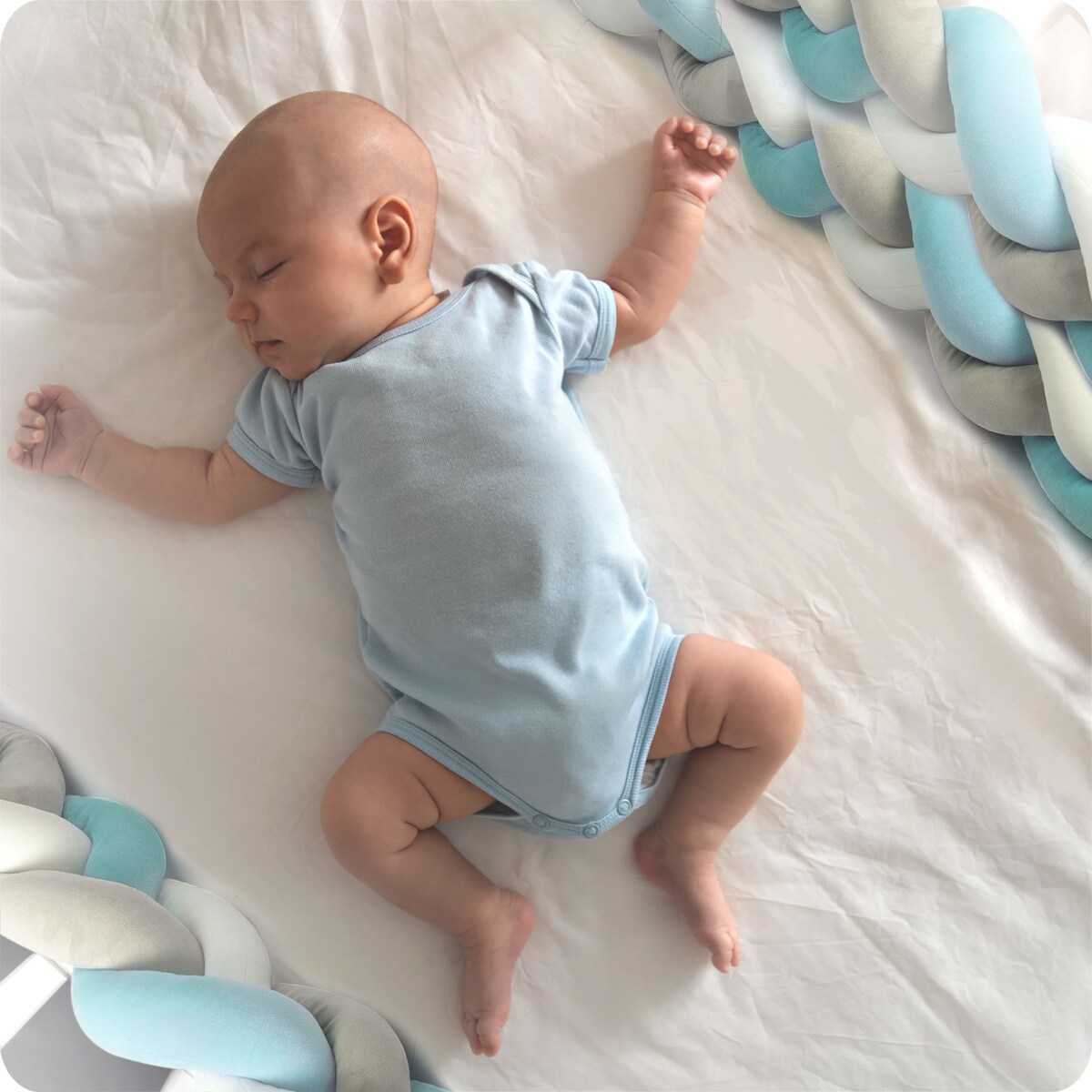 Ochraniacz do łóżeczka warkocz otulacz pleciony 2m Ricokids