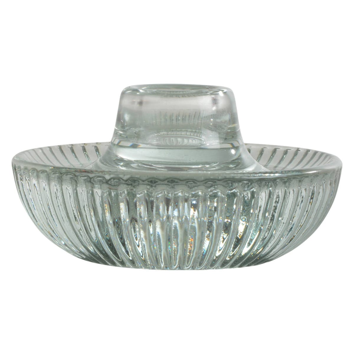 Karbowany świecznik ze szkła ARTY