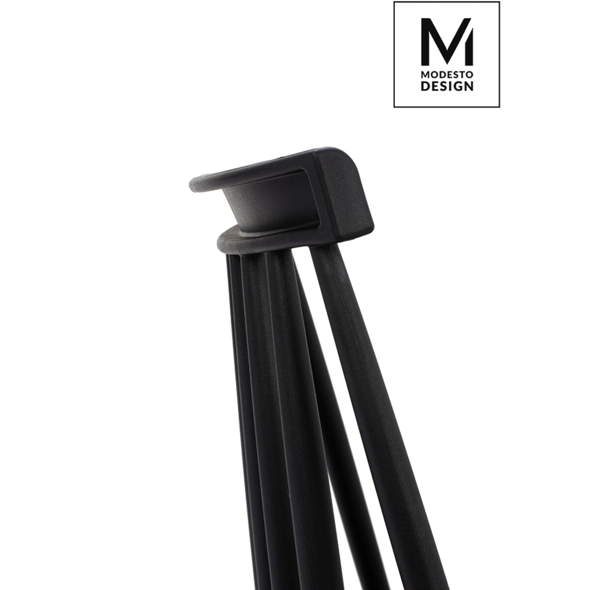 Czarne krzesło jadalniane Ribs Black tradycyjne do kuchni