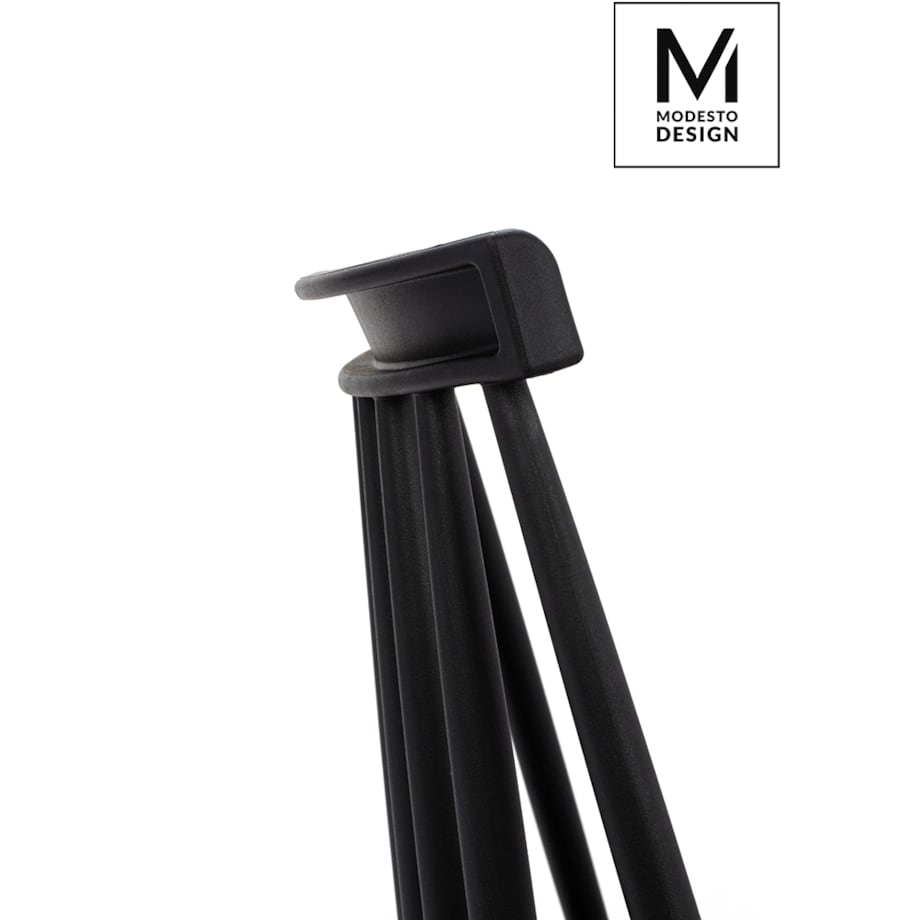 Czarne krzesło jadalniane Ribs Black tradycyjne do kuchni