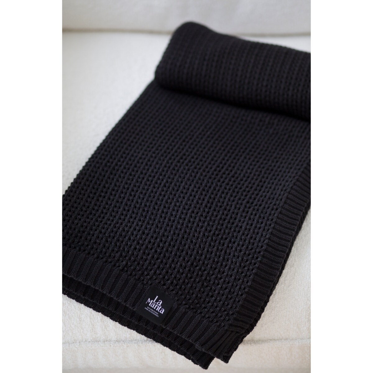 Pled boho grafitowy, 130 x 160 cm, La Manta