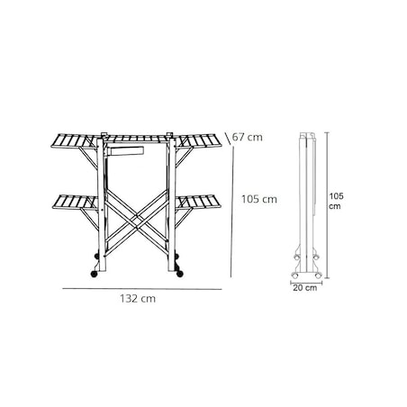 ARREDAMENTI ALIANTE Suszarka na pranie - 132 x 105 cm, Brązowy