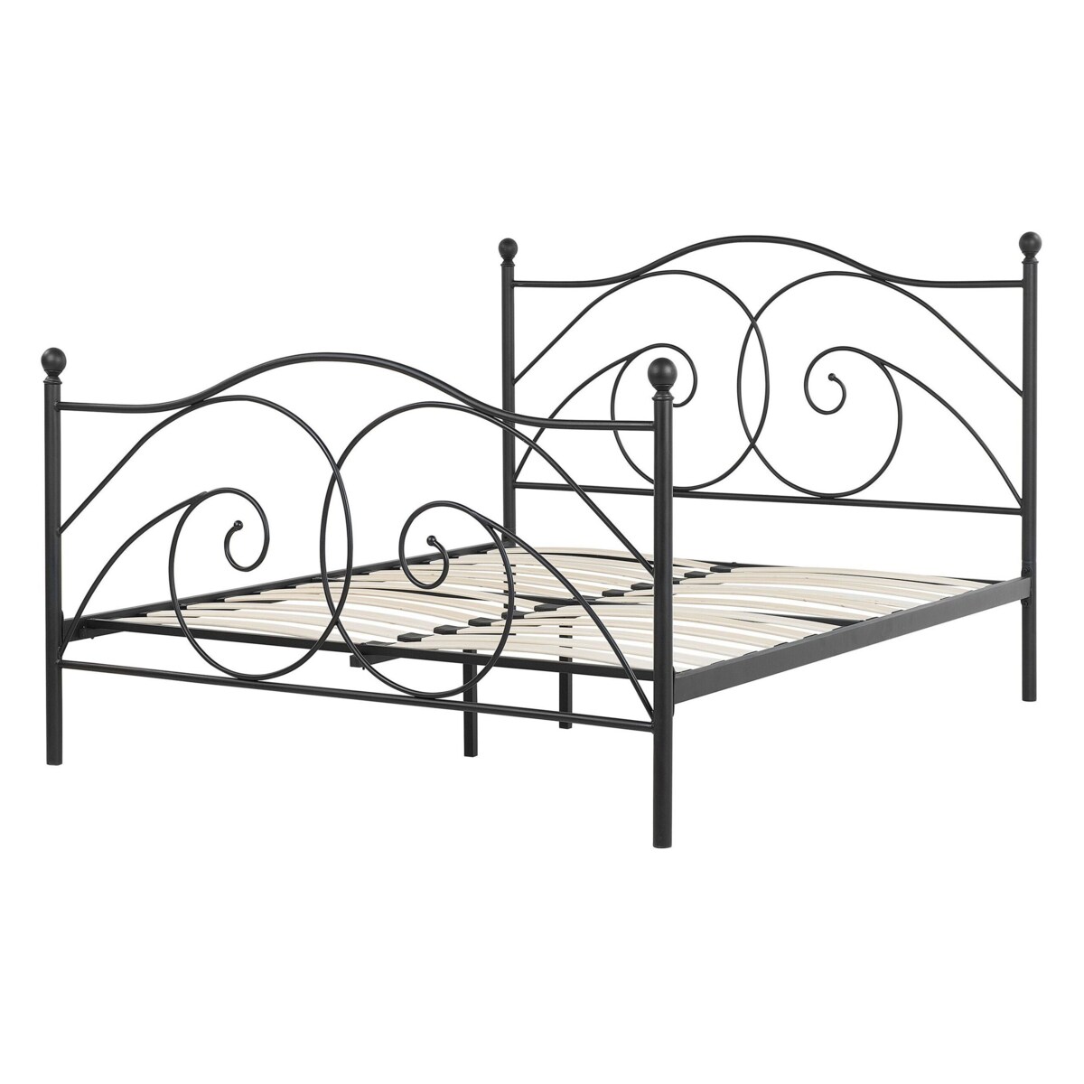 Łóżko metalowe 140 x 200 cm czarne DINARD