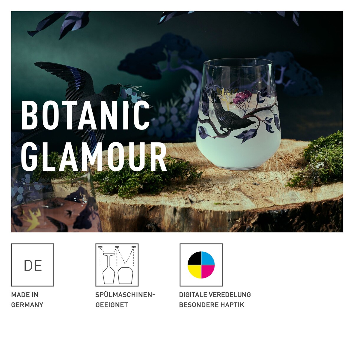 Zestaw 2 szklanek do koktajli Botanic Glamour Joyanne Horscroft