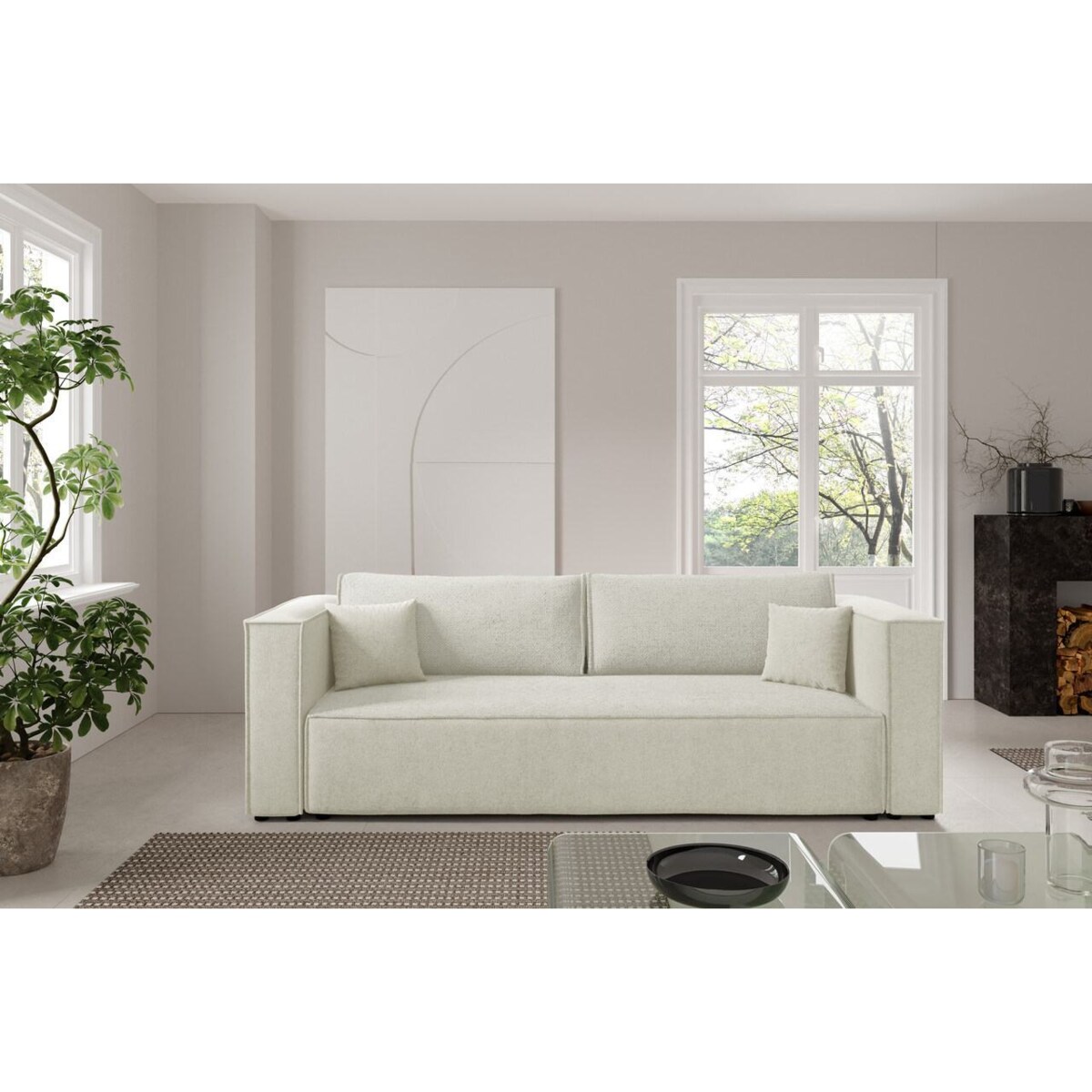 Kanapa KEYMON z funkcją spania, rozkładana Kolor: Dunbar 20 / Sicuro 60