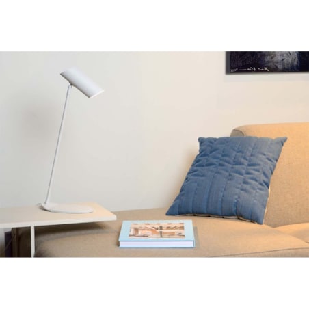 Biała lampka stojąca Hester 19600/01/31 tuba z regulacją na biurko