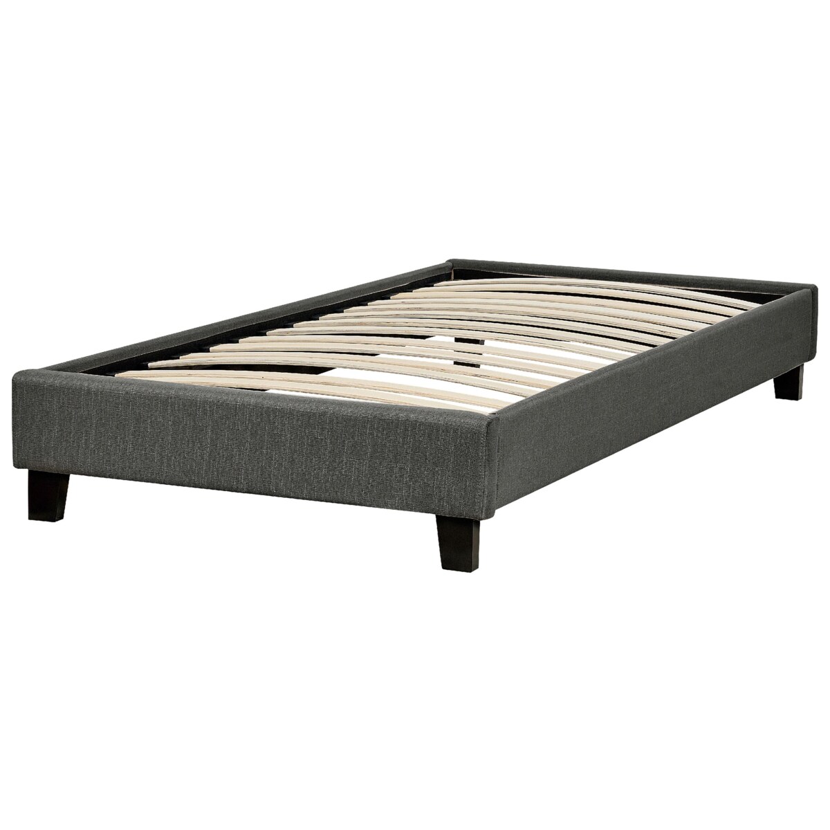 Łóżko tapicerowane bez zagłówka 90 x 200 cm szare ROANNE